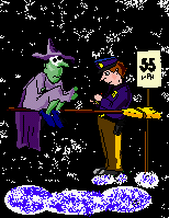 Poor witch... do not be that way, respect the speed limits.